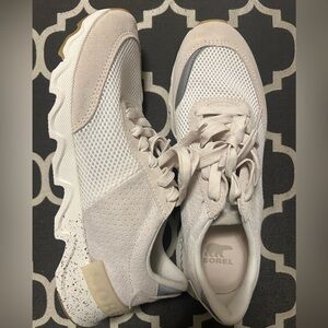 Sorel athletic shoes; beige; size 9